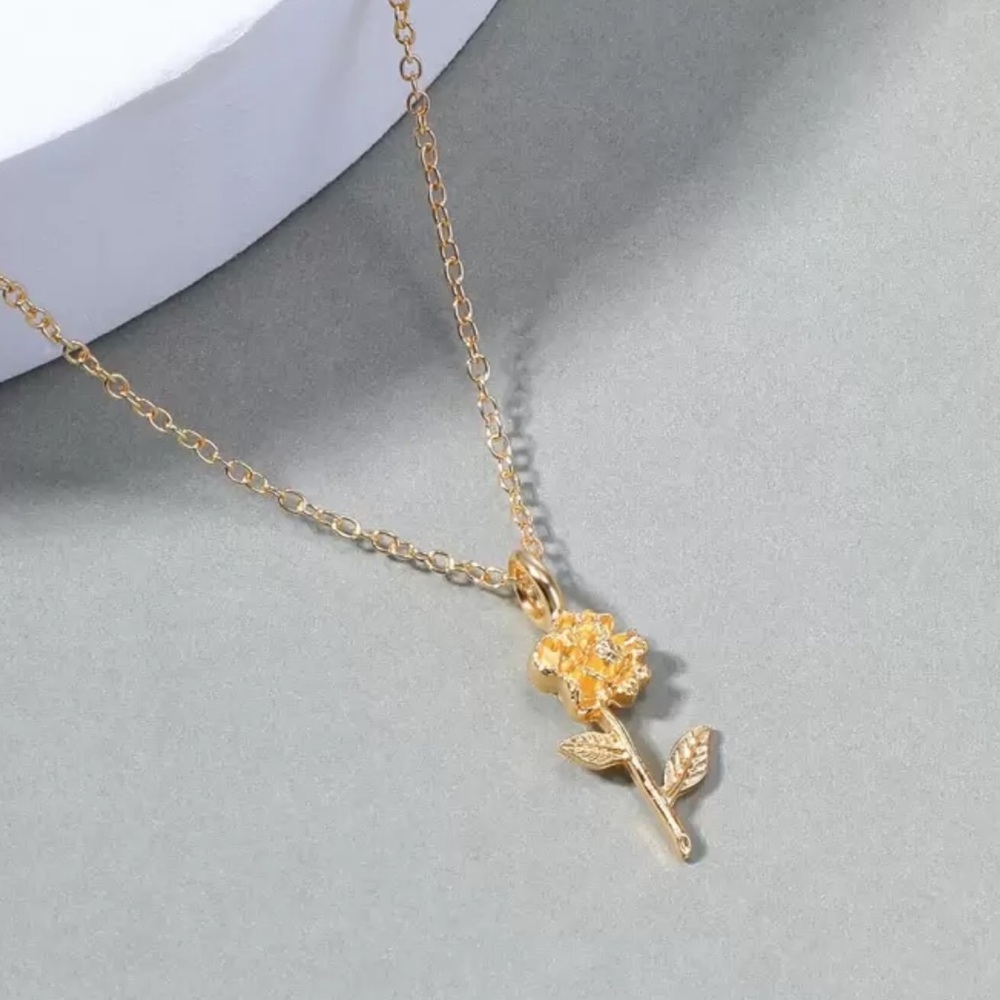 2/$10 NEW! Dainty Rose Flower Charm Necklace Dainty Cute Boho Sunmer - Picture 5 of 5